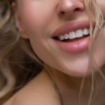 Sexual full lips. Natural gloss of lips