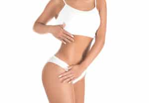 A cropped shot of a woman's torso after liposuction in Lewisville, TX